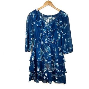 LC Lauren Conrad Floral Ruffle Layered Dress